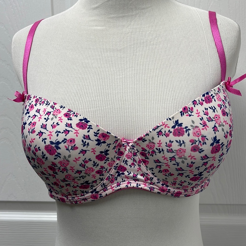 Joe Boxer Pink Floral Padded Bra 36C